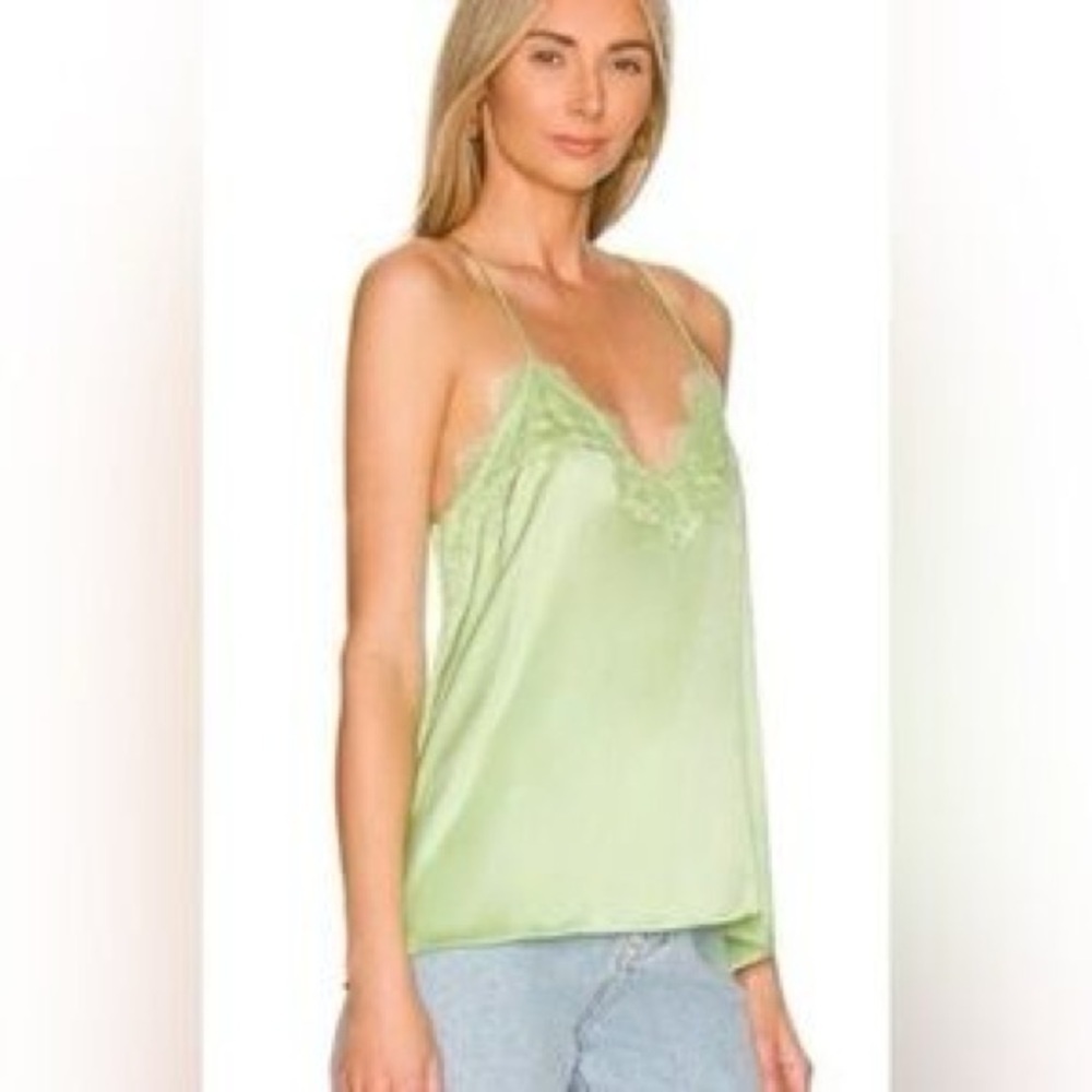 Cami NYC Rivera Lace Trim Green Cami Top